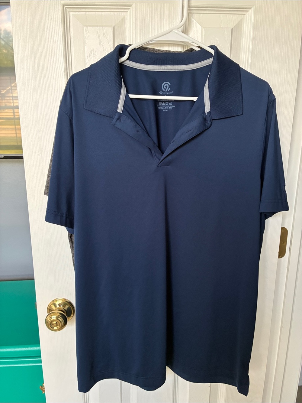 Champion Navy Short-Sleeve Golf Polo with Contrast Trim